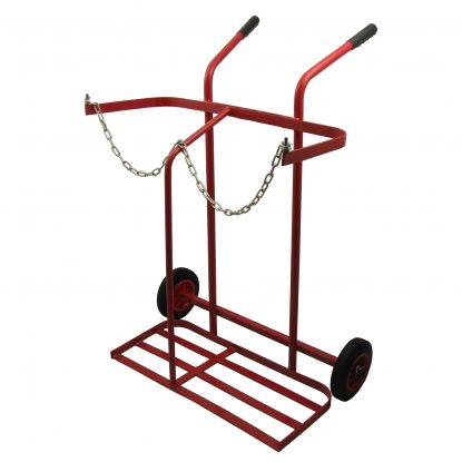     Oxy Propane Double Gas Bottle Trolley, Solid Tyre
