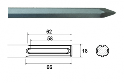     SDS Max Drill Bit, Point
