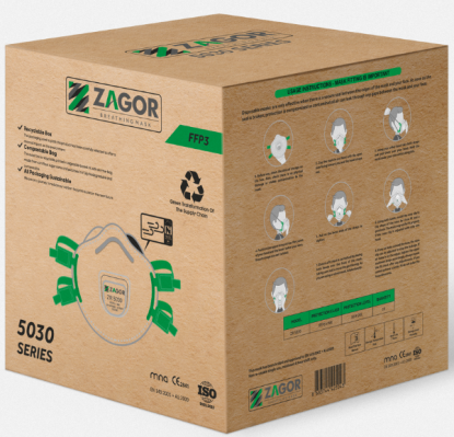     ZGR 5030 FFP3 Valved Cup Shape Respirator (Box 10)
