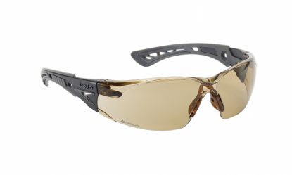     Bollé RUSH+ Bronze, Platinum® Coated, Customisable Safety Glasses with Anti-Scratch & Anti-Mist Lens
